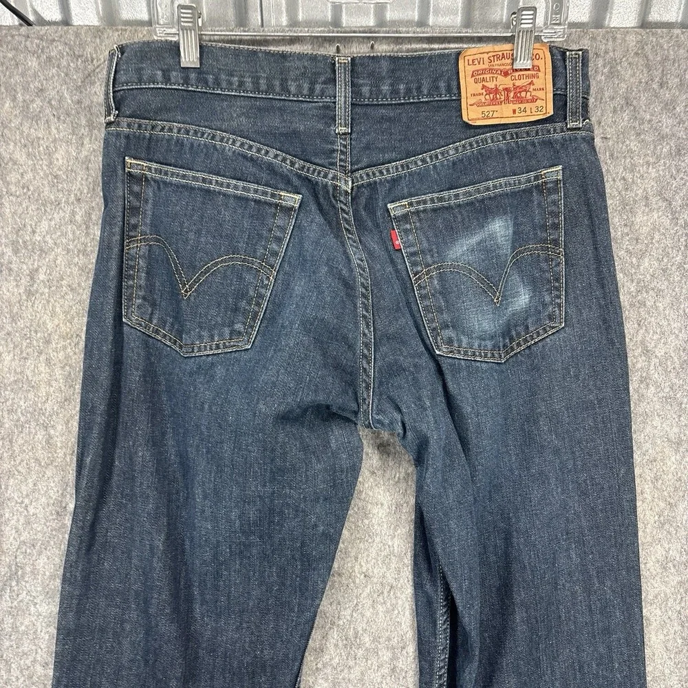 Levis 527 Low Boot Cut Jeans Men's 34 x 32 Blue Denim Y2K Flare Pants